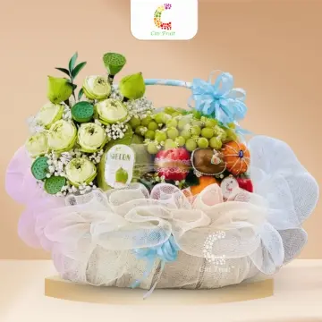 Giỏ Trái Cây Kết Hợp Hoa Tươi CH31