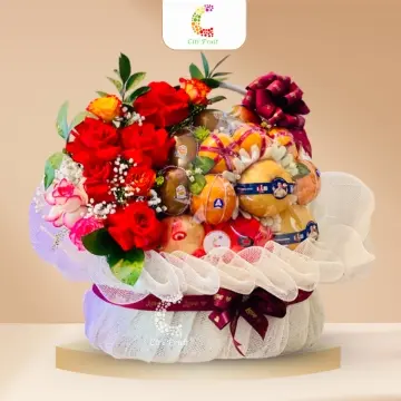 Giỏ Trái Cây Kết Hợp Hoa Tươi CH32
