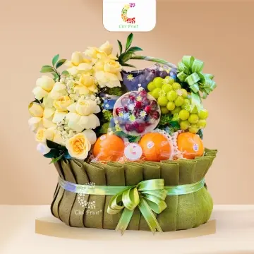 Giỏ Trái Cây Kết Hợp Hoa Tươi CH33