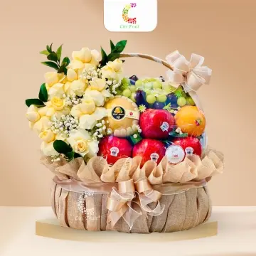 Giỏ Trái Cây Kết Hợp Hoa Tươi CH34