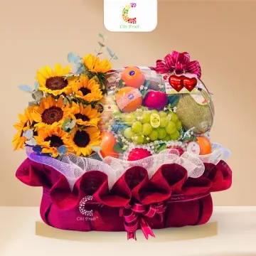 Giỏ Trái Cây Kết Hợp Hoa Tươi CH35