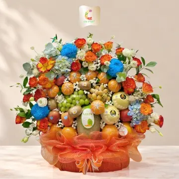 Giỏ Trái Cây Kết Hợp Hoa Tươi CH39